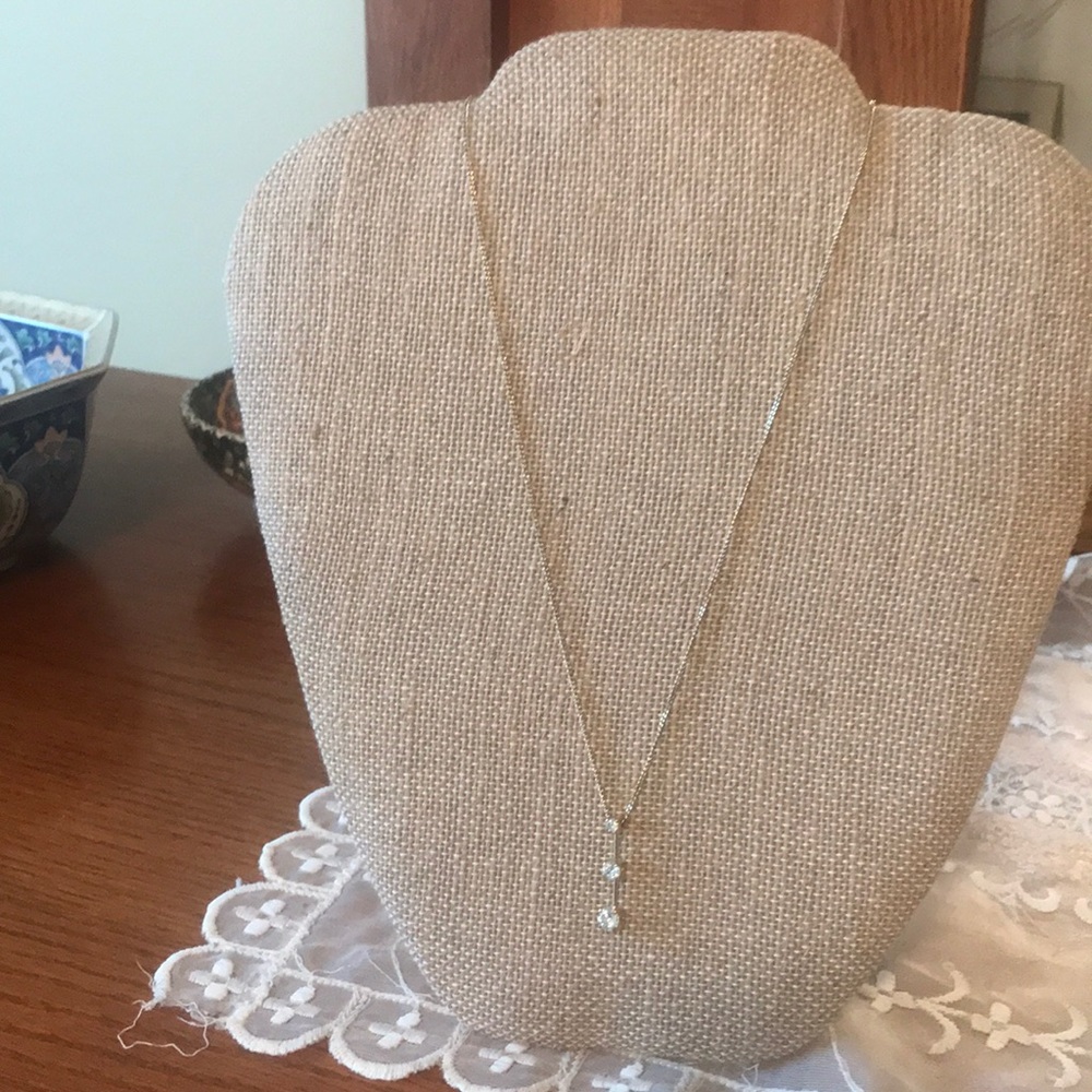 Monet 3 stone dainty necklace